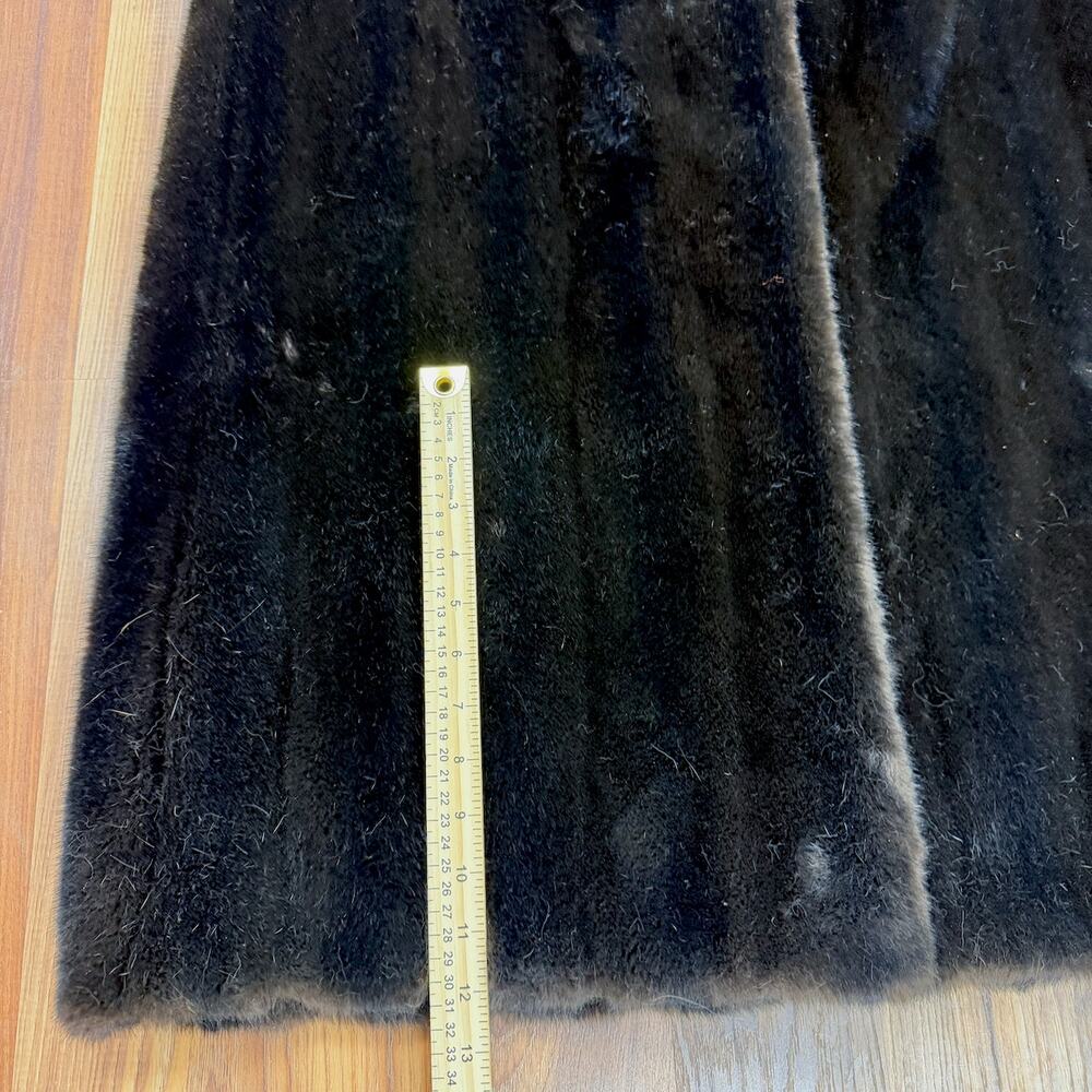 50s ASO Mrs Maisel Faux Fur Long Vintage USA Coat MED LG Quiet Luxury Old Money - Picture 12 of 13